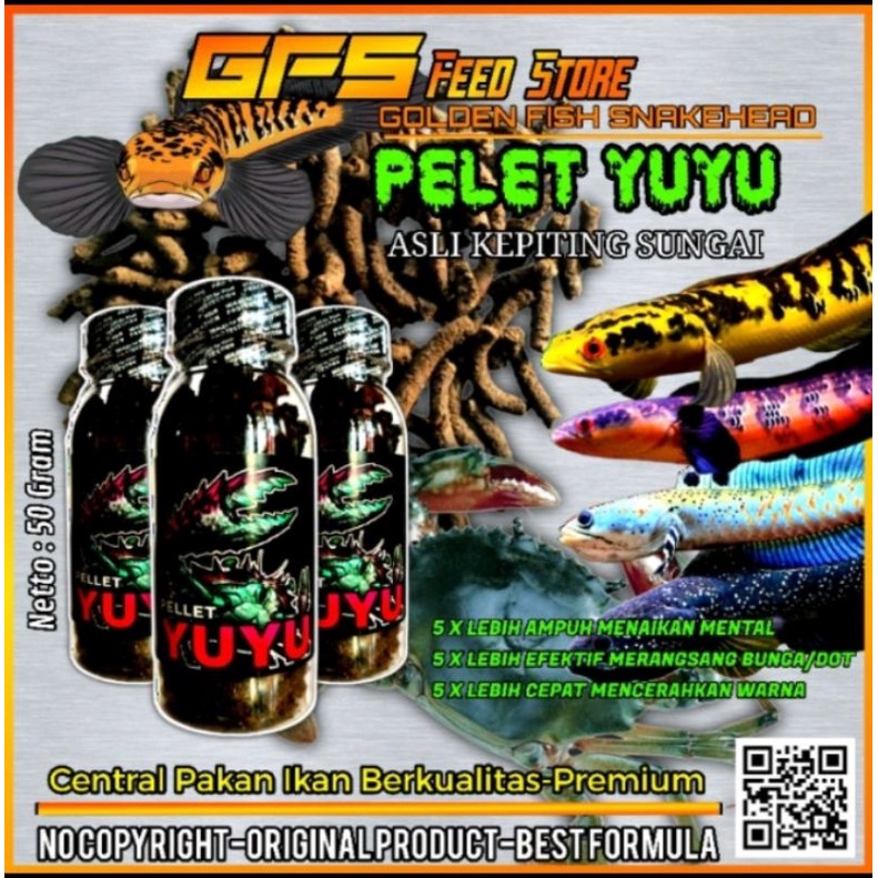 Pelet YUYU Kepiting Sungai 50 Gram