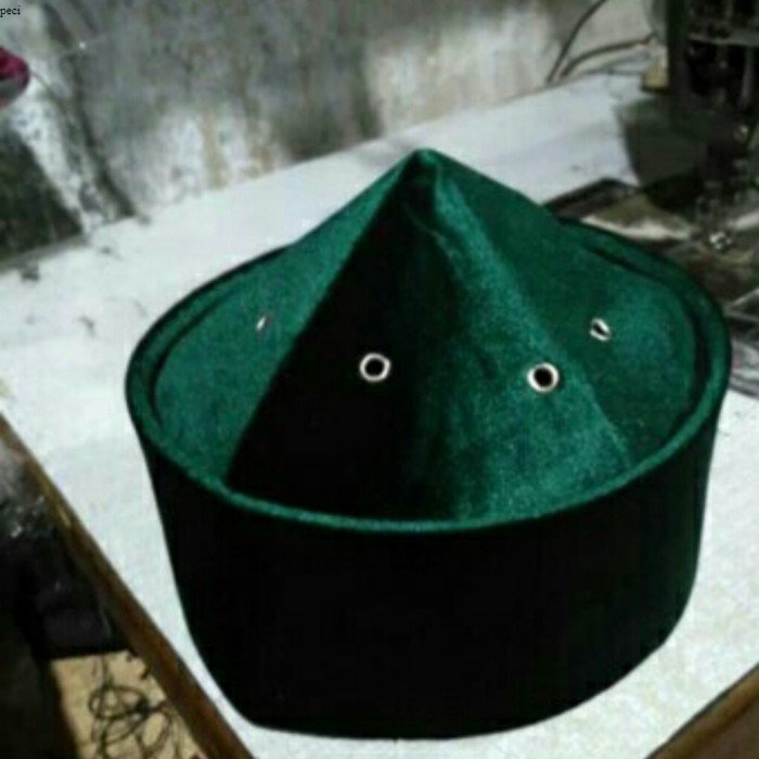 Peci/Songkok/Kopiah mesir bludru hijau full size jumbo - 10