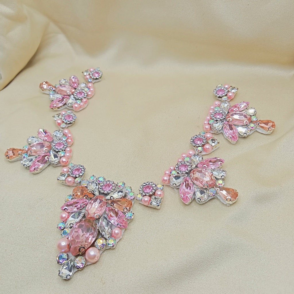 Payet Rangkai leher Diamond Pink Peach