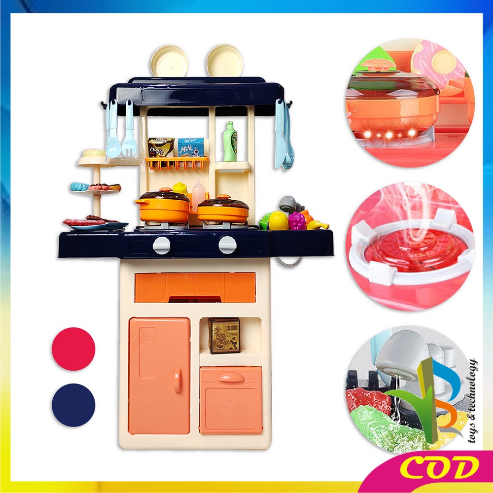 RB-M25 Mainan Spraying Mist Kitchen Set Isi 42PCS Mainan Masak Masakan Dapur Anak Perempuan 888-17