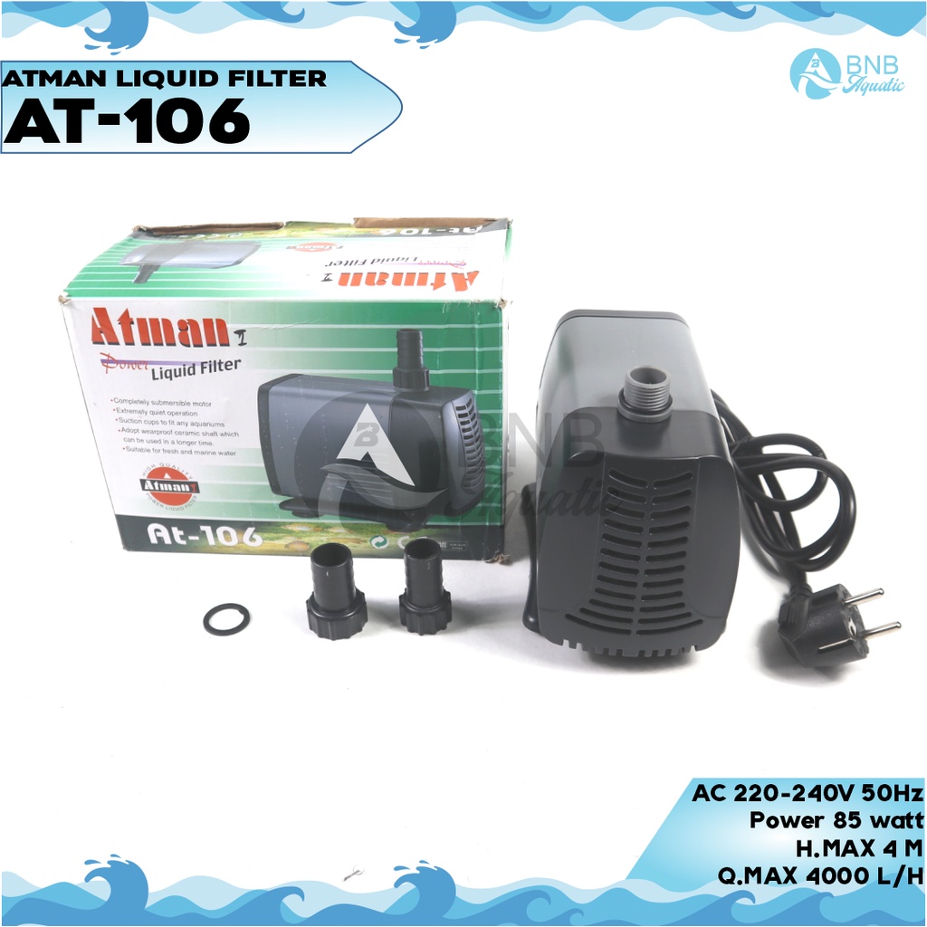 Atman AT 106 Power Head Pompa Air Celup Filter Aquarium Kolam Hidroponik  Atman AT-106 AT106