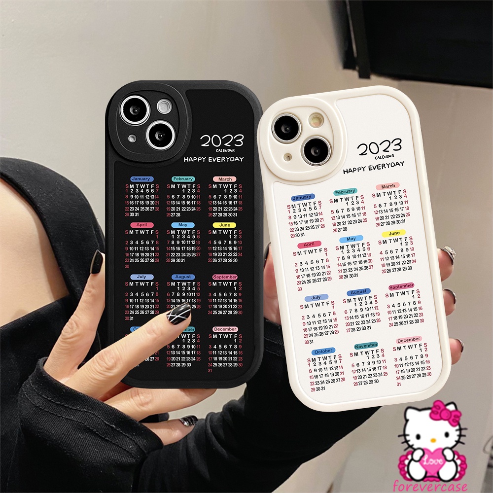 2023kalender Pasangan Case Realme C55 10 Pro Plus C31 C35 C21Y C30 C30s GT 8i 9i 8 8Pro 6S 6I 6 7 C25Y C25 C11 7I 5I 5c12 C15 C25S C20A C21 C17 C20 Putih Antik Soft Sarung