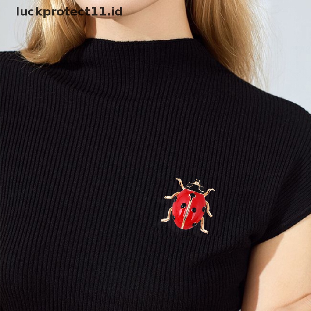 /Fashion Hot// Fashion// Fashion Enamel Ladybug Merah Serangga Bros Kumbang Pin Syal Korsase Perhiasan Hadiah.