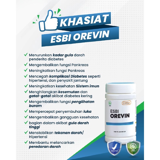 Kapsul ESBI OREVIN Herbamed Obat Herbal Membantu Mengatasi Kencing Manis Diabetes Asli Original