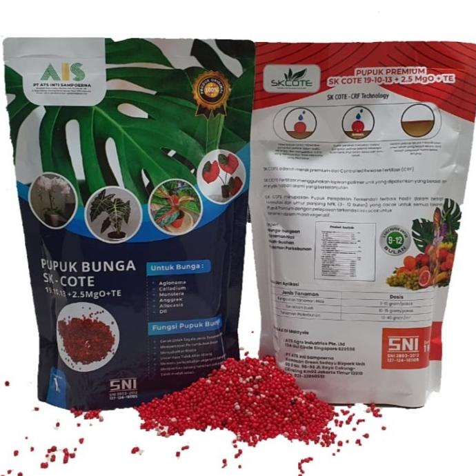 Pupuk Merah Slow Release 1 Kg / Pupuk Merah Aglonema SK Cote 19-10-13