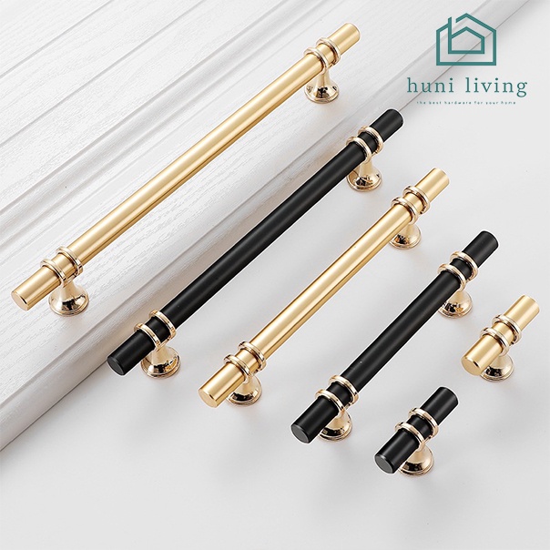 Handle lemari Handle Emas Hitam Gold Black Tarikan Laci Minimalis Modern Gagang Pintu Lemari Model Panjang