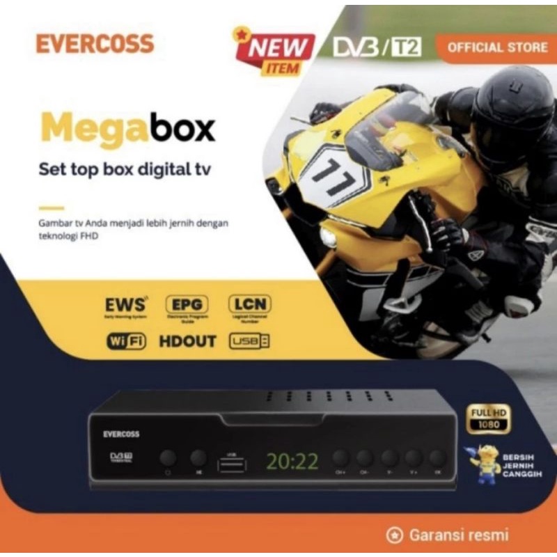 SET TOP BOX TV DIGITAL EVERCROSS STB TV DVB T2 EVERCROSS MEGABOX