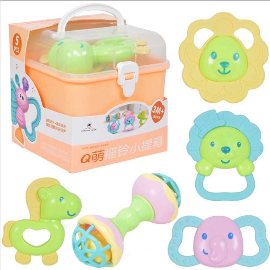 Mainan bayi, Mainan lonceng gigitan bayi, Teether bayi dengan kontaine