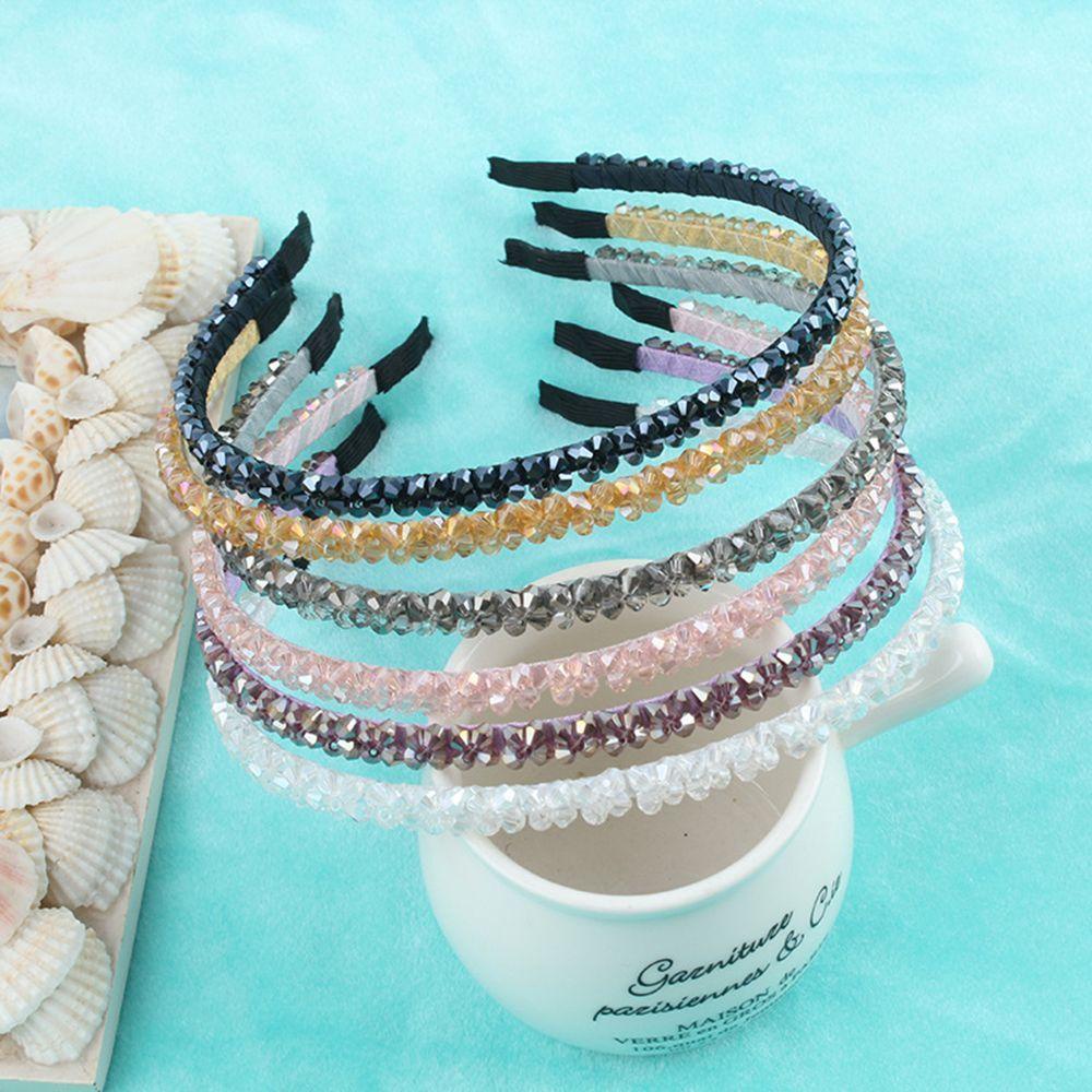 Needway Wanita Kristal Logam Hairband Bling Headband Hairwear Aksesoris Hair Band Perhiasan Pernikahan 6warna Hadiah Gadis Lady Kepala Rantai