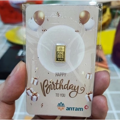 Emas LM ANTAM GIFT SERIES HAPPY BIRTHDAY 0,5 gram