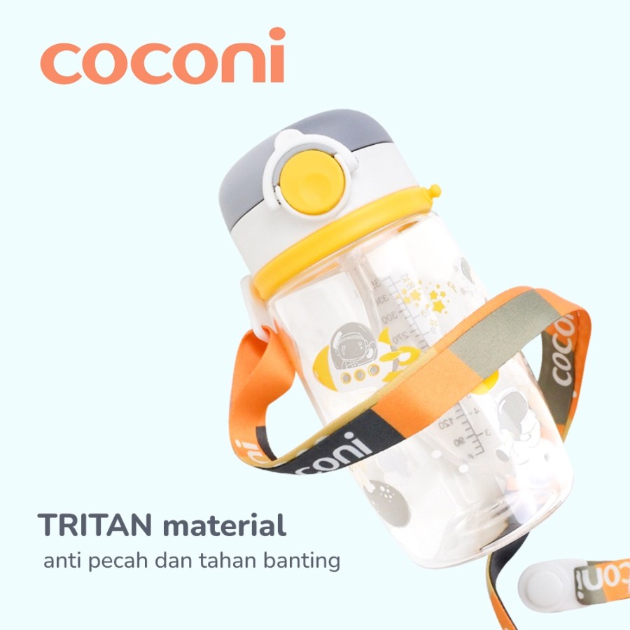 COCONI Tritan Sippy Cup with Strap 350ml | Baby Water Bottle