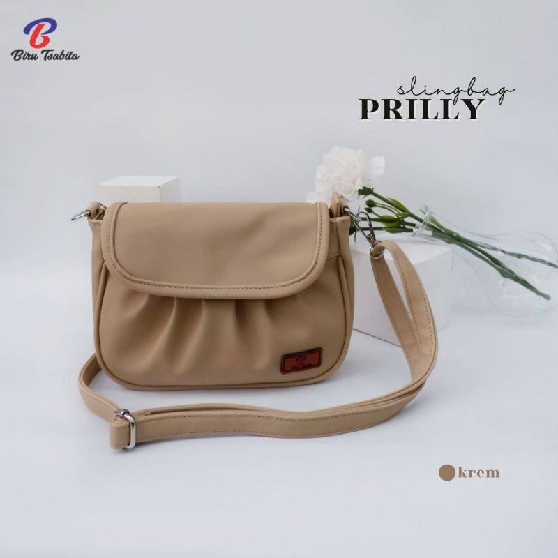 PRILLY SLING BAG BY BIRU TSABITA BAHAN CHOCOLT ANTI AIR WATERPROOF PREMIUM TAS SELEMPANG PREMIUM