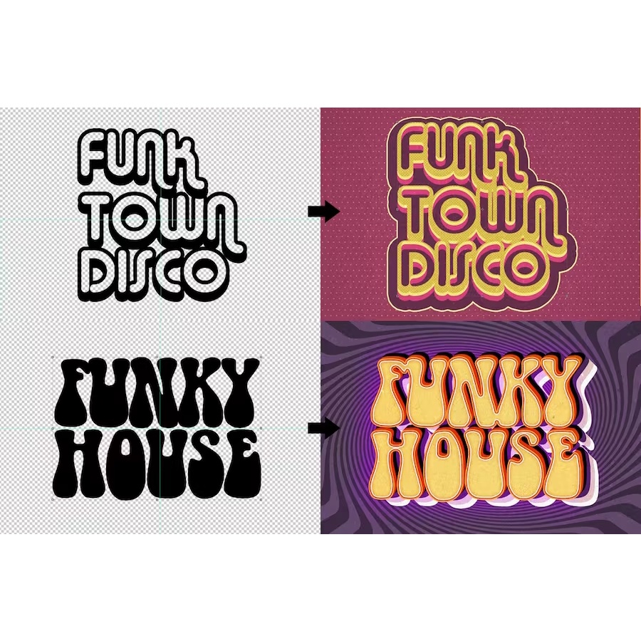 70s Retro Text Effects