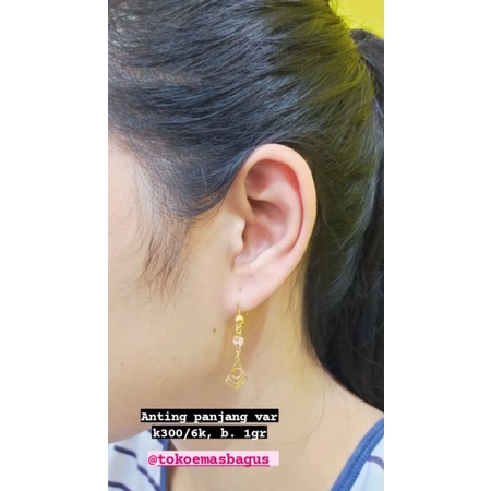 anting panjang emas asli variasi k300/6k
