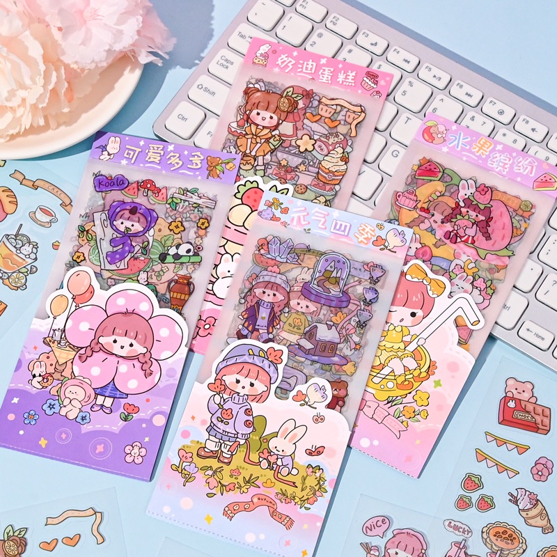 （10pc) STICKER AESTTHETIC WATERPROFF PVC/ STIKER PET AESTHETIC