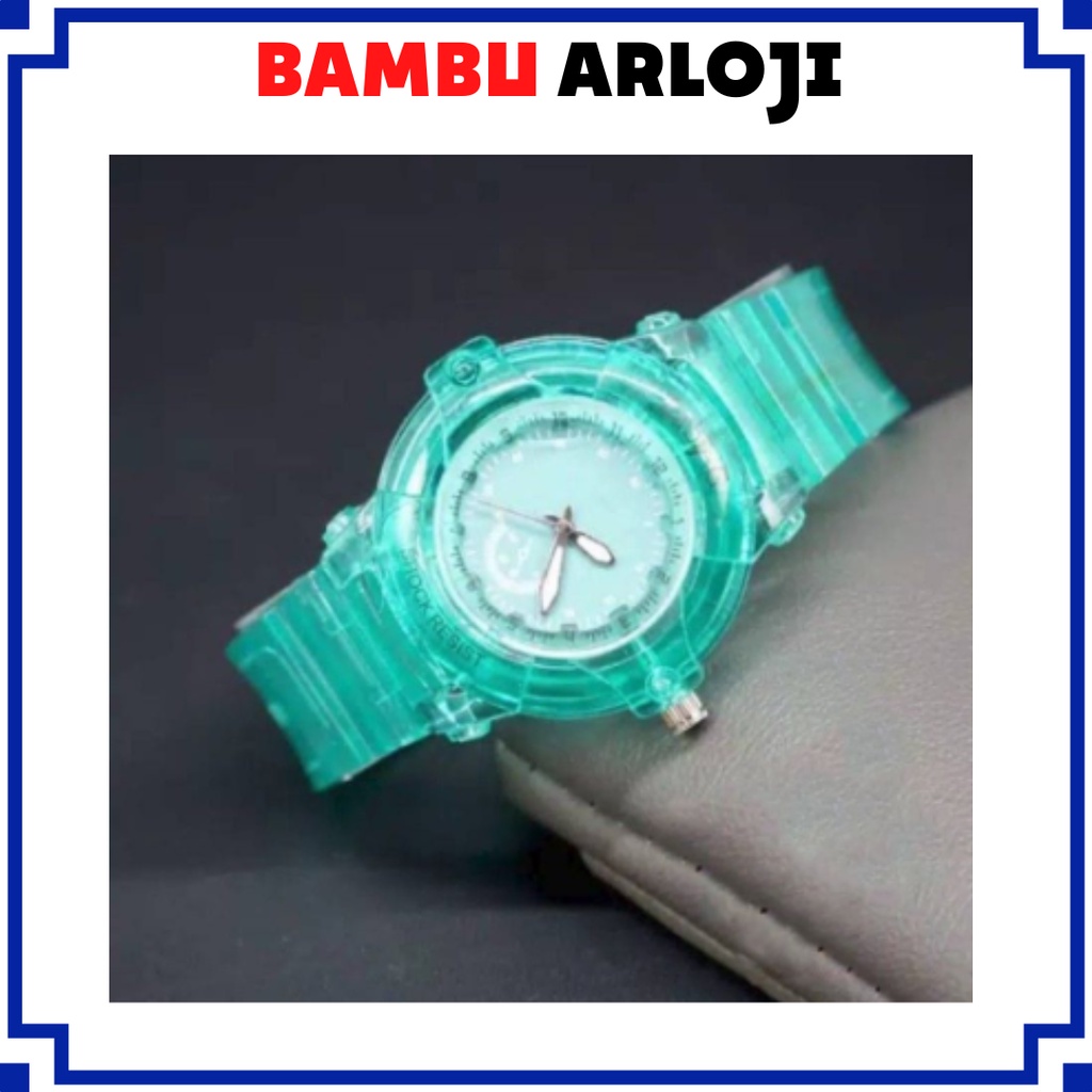 BAJ JAM TANGAN WANITA / PRIA RUBBER BABY G TRANSPARANT IMPORT GROSIR MURAH GK021