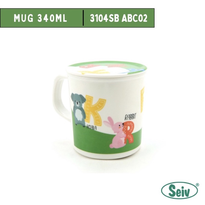 Gelas Minum Melamin + Tutup 340 ML Karakter Anak Lucu / Mug Melamine Gambar Anak