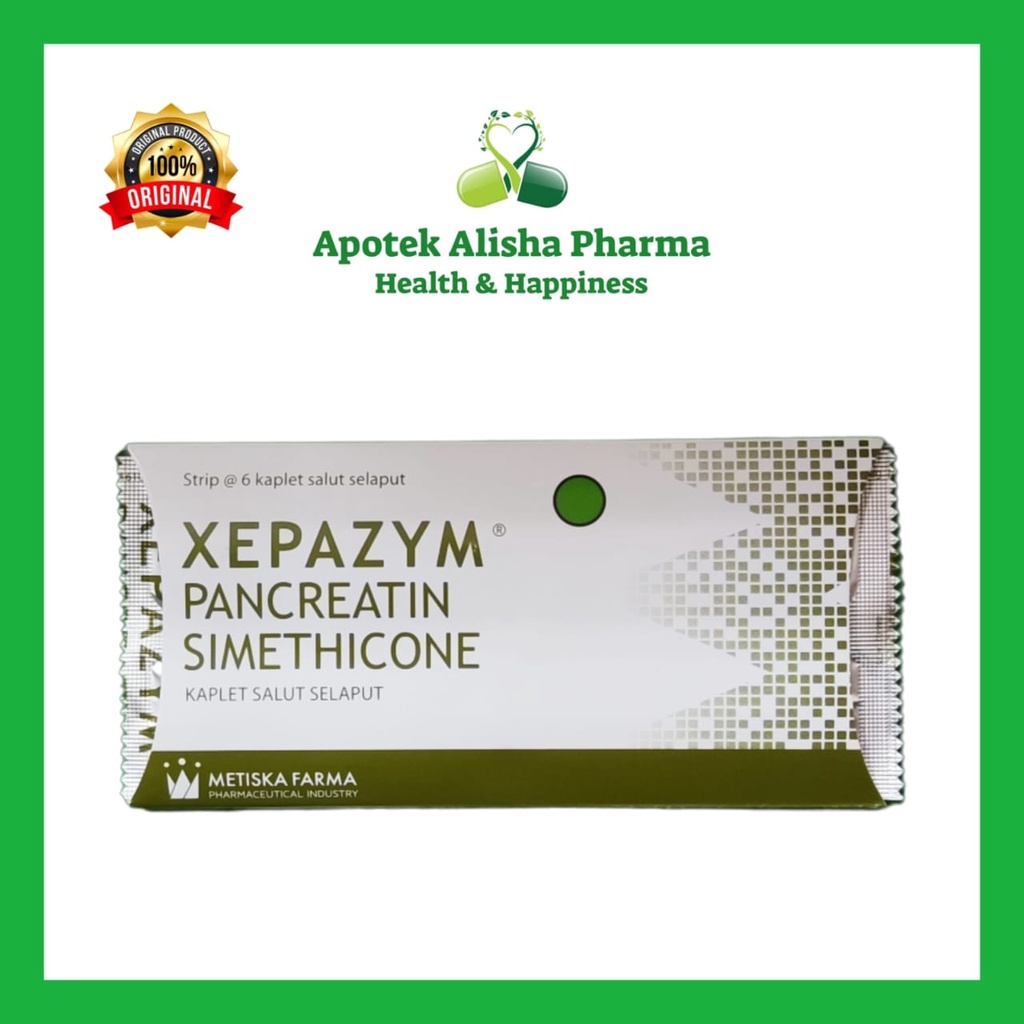 Xepazym Tablet(Strip 6tablet) -Xepazim Tablet Enzym Pencernaan / Kembung / Sendawa / Susah Kentut / Sepazym / Sepazim