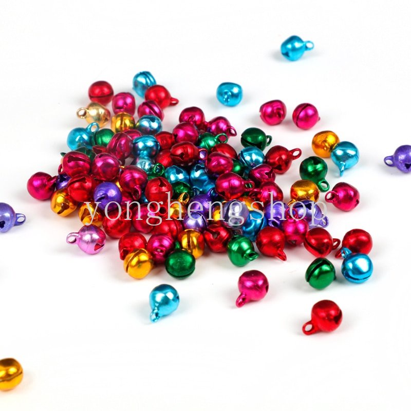 1000 Pcs/set Warna Campur Mini Jingle Lonceng Xmas Tahun Baru Ornamen DIY Handmade Kerajinan Perhiasan Aksesoris Natal Dekorasi Warna-Warni Bell