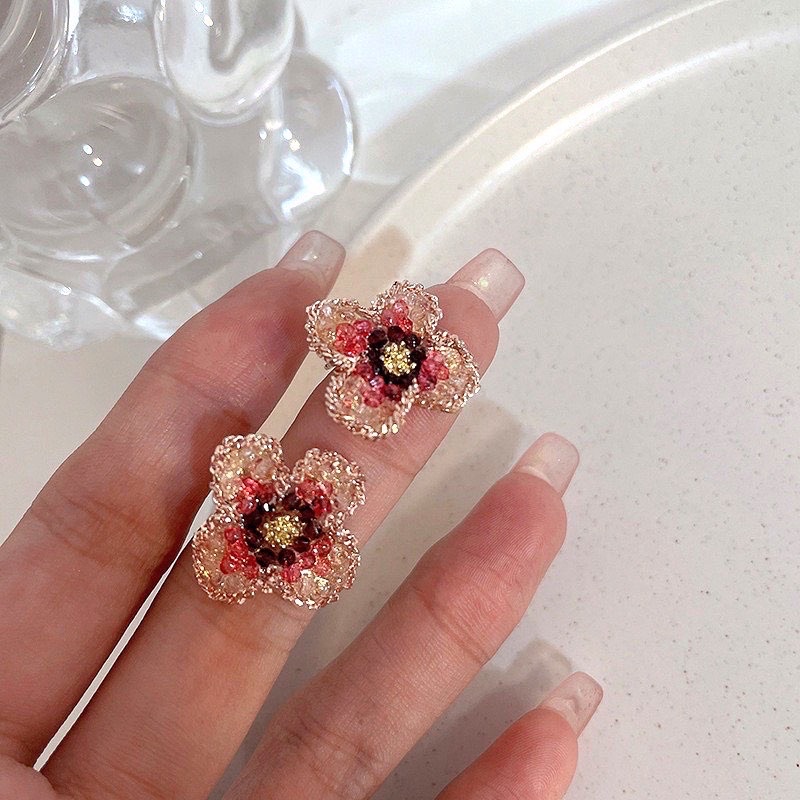 Riri Flower Earrings / Anting Bunga Merah Korea CNY Imlek