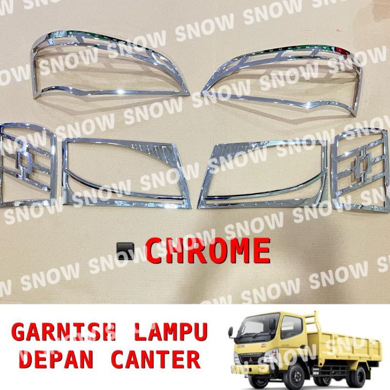 Garnish Lampu Depan Canter Sporty Chrome Hitam