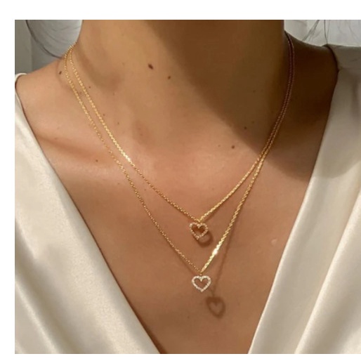 Baru Trendi Multilayer Hati Kalung Untuk Wanita Fashion Warna Emas Perak Geometris Rantai Kalung Perempuan Perhiasan Hadiah