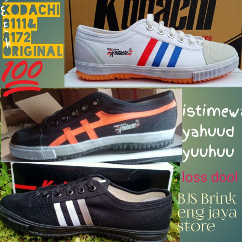 Sneaker kodachi 8111 strip.putih & hitam kodaci 8172 hitam orange murah original
