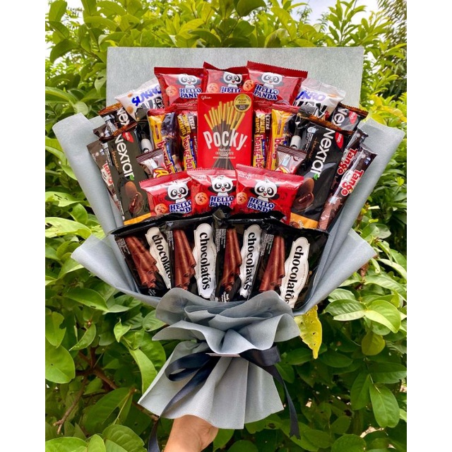 Buket SNACK SERBA COKLAT MEWAH ELEGAN hadiah wisuda hadiah anniversary pacar ibu hadiah kado bingkisan bunga paket