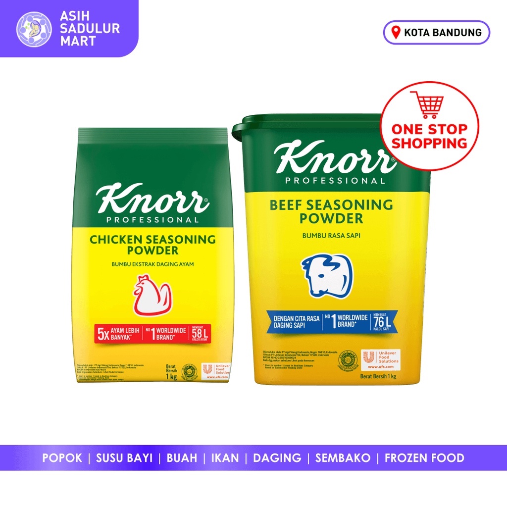 Knorr Chicken / Beef Seasoning Powder - Bumbu (Ekstrak) Rasa Ayam / Rasa Sapi 1kg Promo Bandung