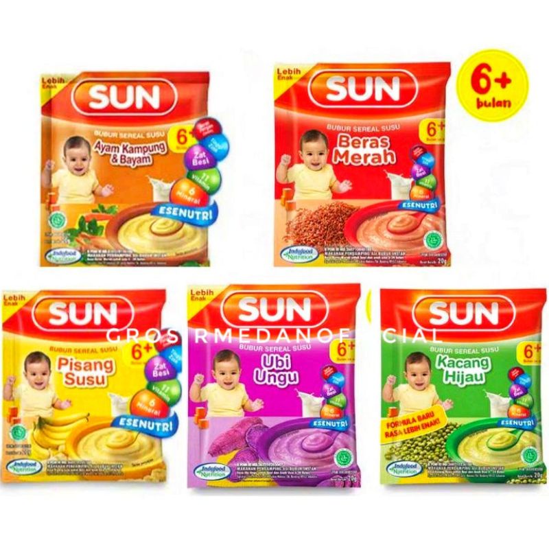 SUN SACHET BUBUR SEREAL SUSU 20 G - ANAK BAYI USIA 6 BULAN KE ATAS