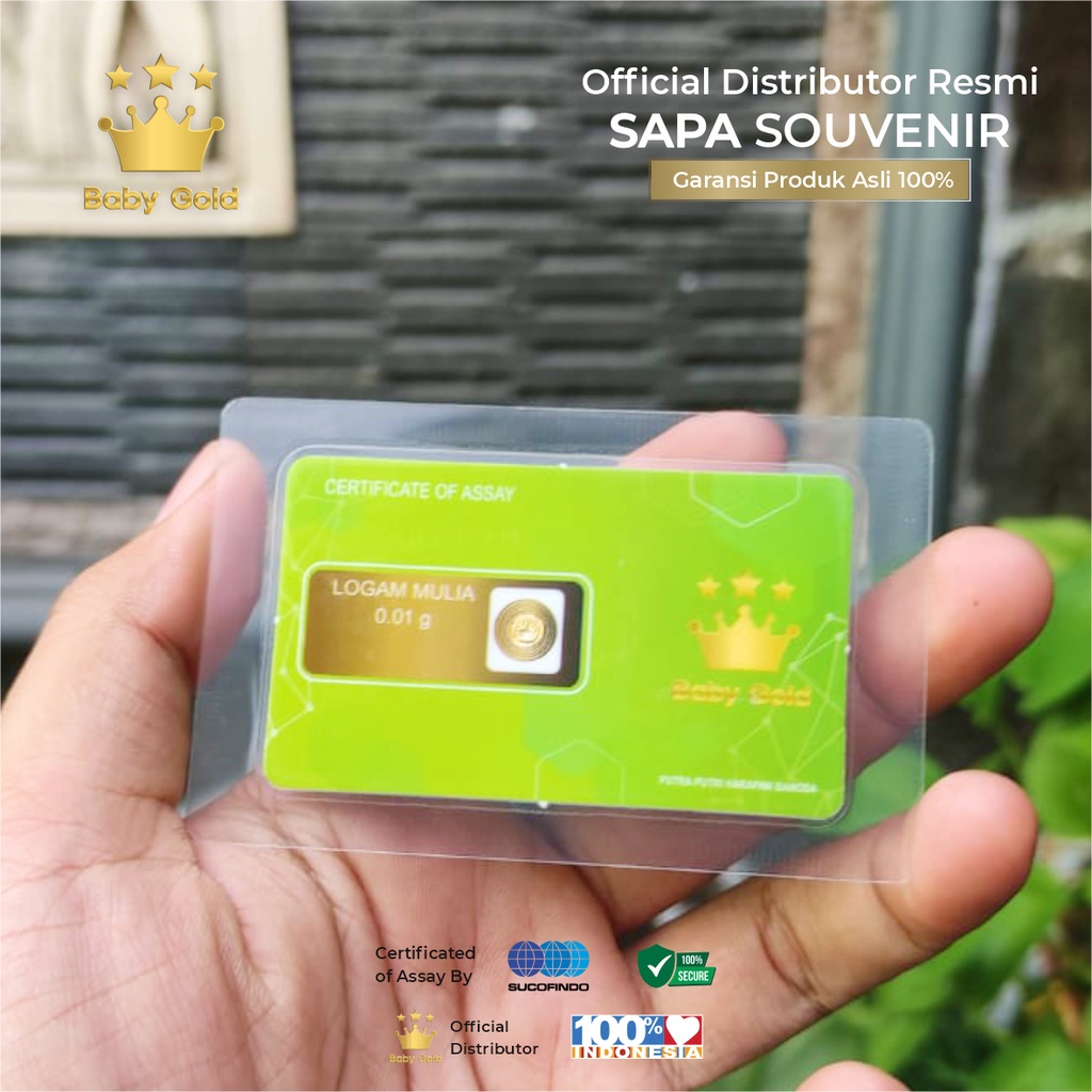 (ASLI) Emas Mini MiniGram Baby Gold 0.01 Gram 24 Karat