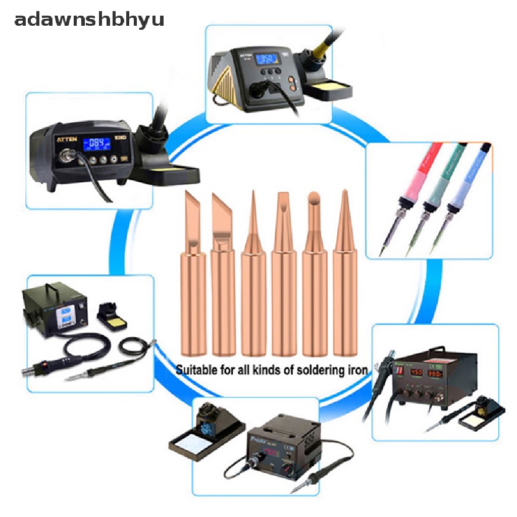 Adawnshbhyu Ujung Solder Tembaga Murni Inti Dalam Kepala Besi Listrik Seri 900M Solder Tips ID