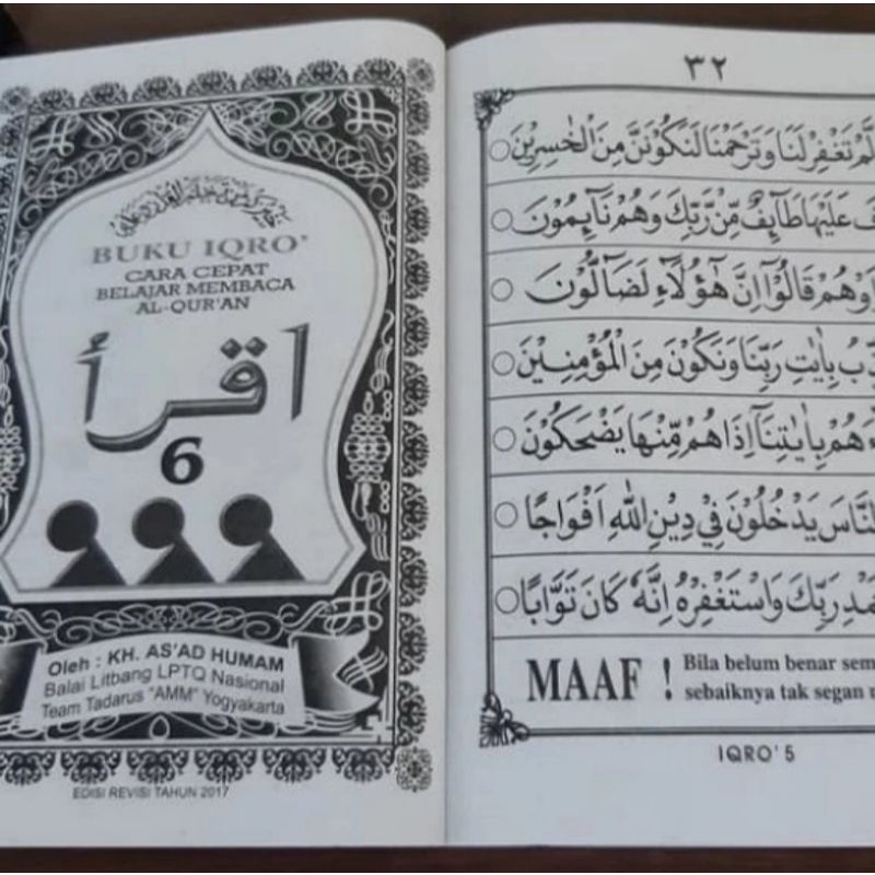 Buku IQRO Jilid 1 sampe 6 Cara Belajar Membaca Al-Quran