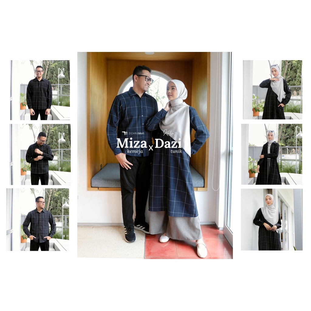 COUPLE ZIZARA HAIZI KALA7 / Miza Kemeja/Dazi Tunik/Kemeja Couple/Set Couple/Kemeja Flanel/Tunik Flan