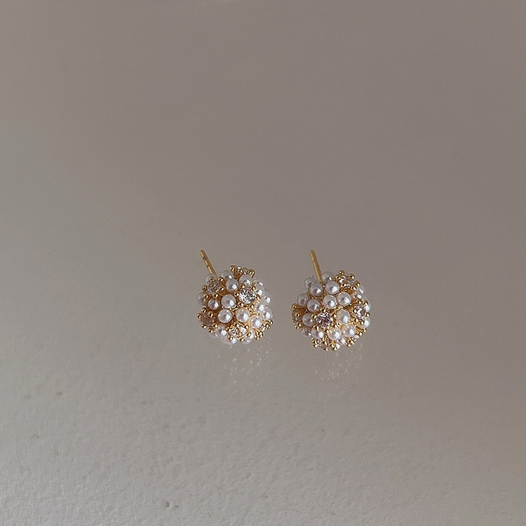 Anting Bola Mutiara Zircon Kecil Dan Halus Untuk Wanita Dengan Kepribadian Korea Sederhana Dan Anting Temperamen Serbaguna