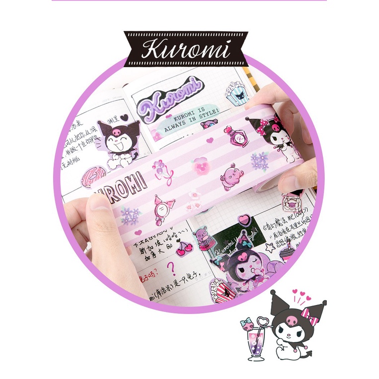 Stiker Washi Tape Masking Tape Selotip Motif Sanrio kertas motif Polos Motif Kotak Kotak Lucu Dekorasi Buku Book Diary Diari Memo Journal Catatan Harian Anak Sekolah Alat Tulis Bisa Untuk Kado Ulang Tahun Scraping book Sticker @banyak