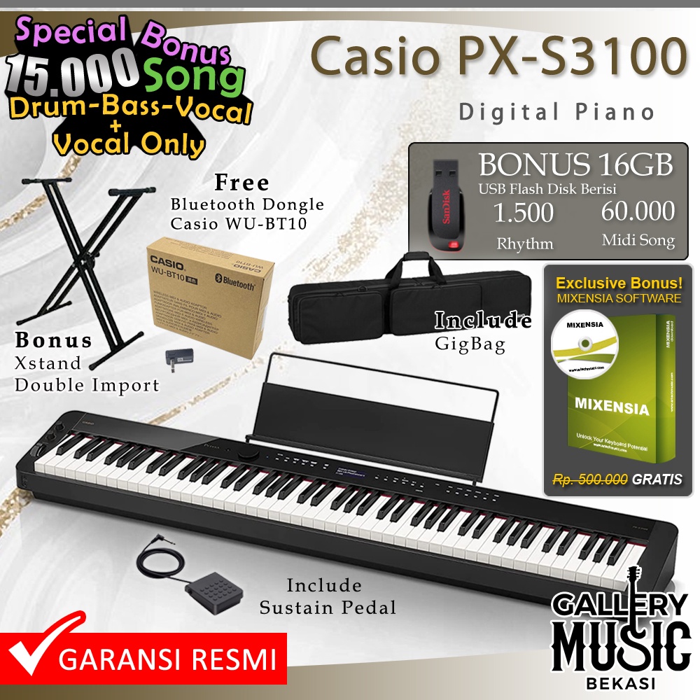 Casio Privia PX S3100 Digital Piano / PXS3100 / PXS 3100 Garansi Resmi