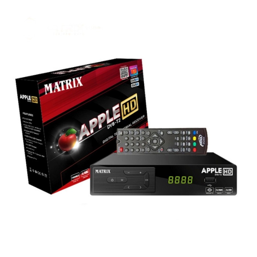 New STB recivier TV stb Digital Matrix Apple DVB T2 HD merah terbaru