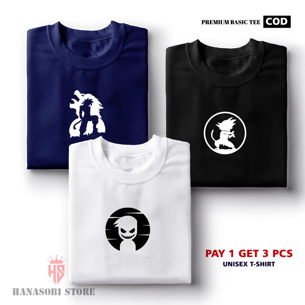 BUY 1 GET 3 PCS ( PROMO COD ) HANASOBI STORE KAOS DISTRO KARAKTER ANIME COTTON 100%