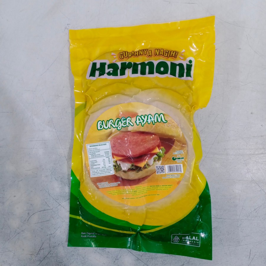 DAGING BURGER AYAM HARMONI 500GR ISI 20 CHICKEN PATTIES HALAL