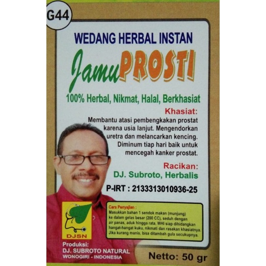 

WEDANG HERBAL INSTAN (WHI) "JAMU PROSTI