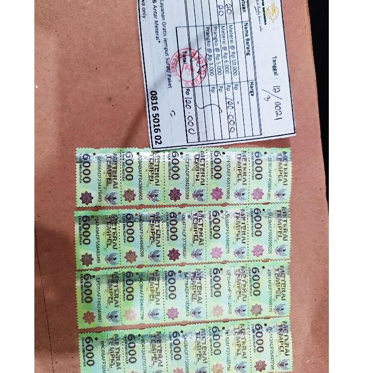 

(H-V8V-➸) materai meterai kantor pos 6000 asli langsung kirim