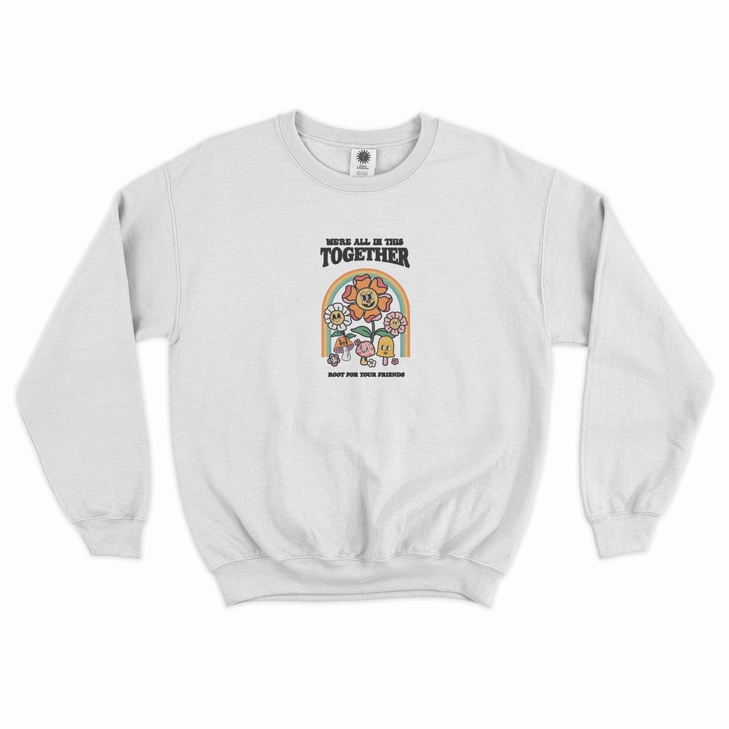 Sweater Crewneck Sweatshirt TOGETHER - Cream/Beagie/Putih/Sage Green/Hitam/Coklat Susu/Ash Grey SUND