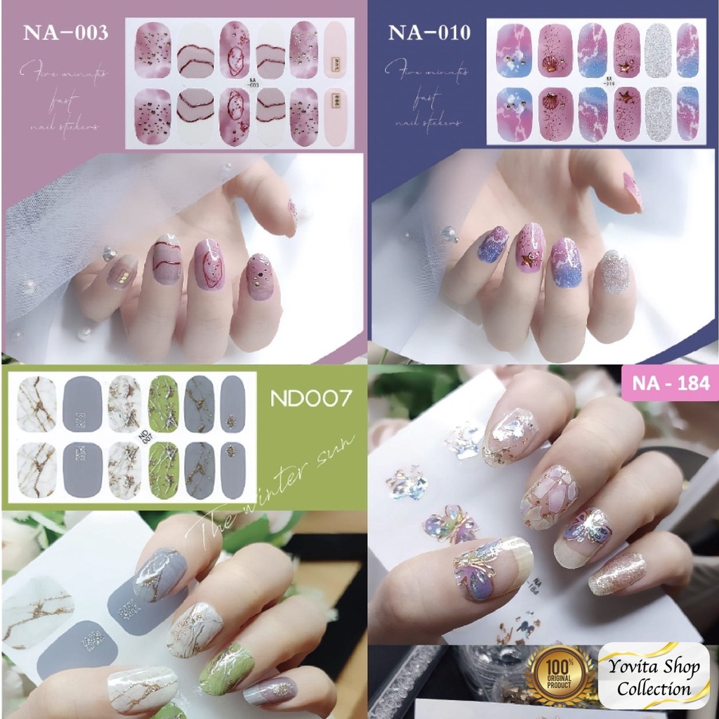 12Pcs/Stiker Kuku Murah / Nail Art Sticker / Nail Art Stiker / Nail Art &amp; Sticker NA Series Premium