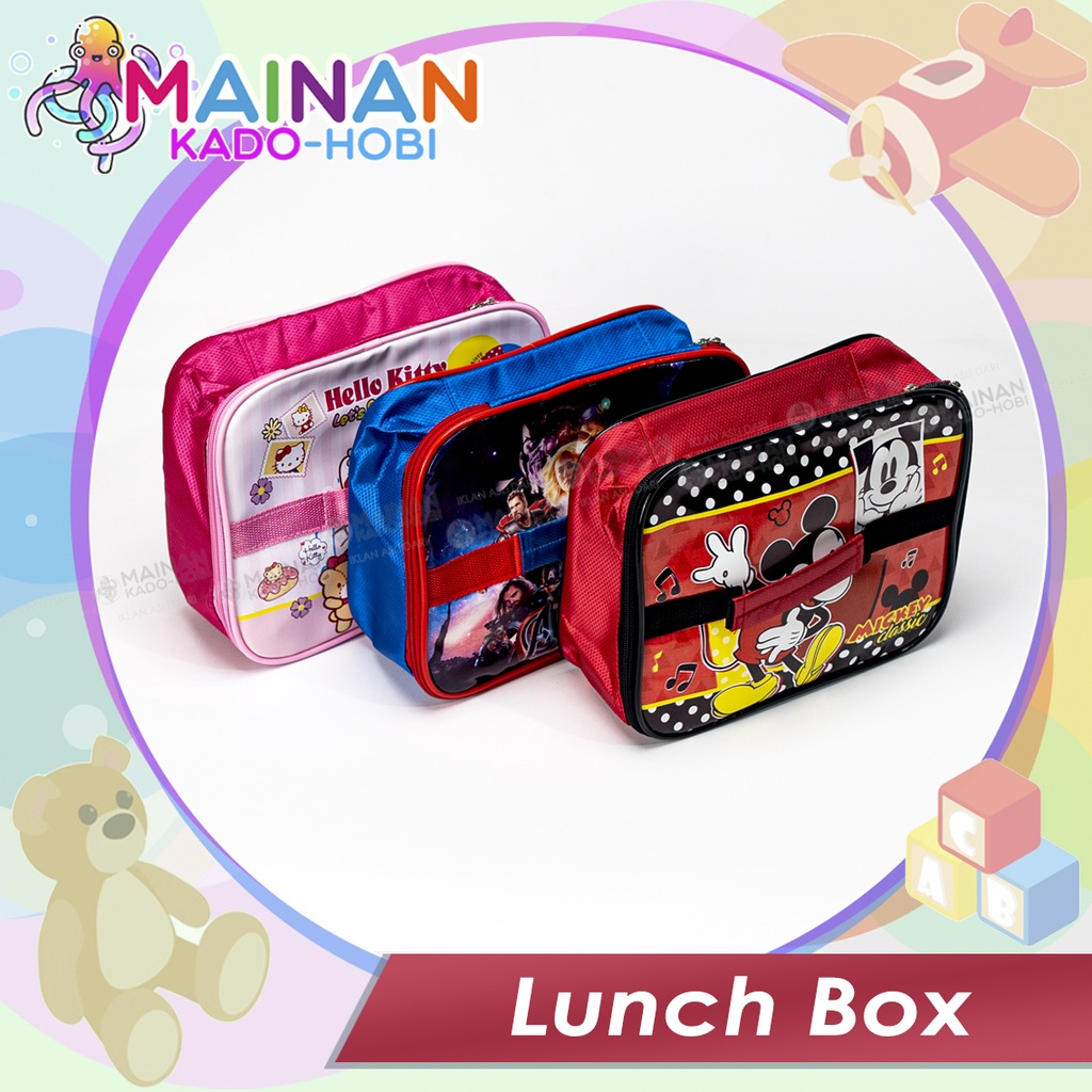 SET BEKAL MAKAN LUNCH BOX TEMPAT MAKAN ANAK LAPIS ALUMUNIUM FOIL KARAKTER KARTUN