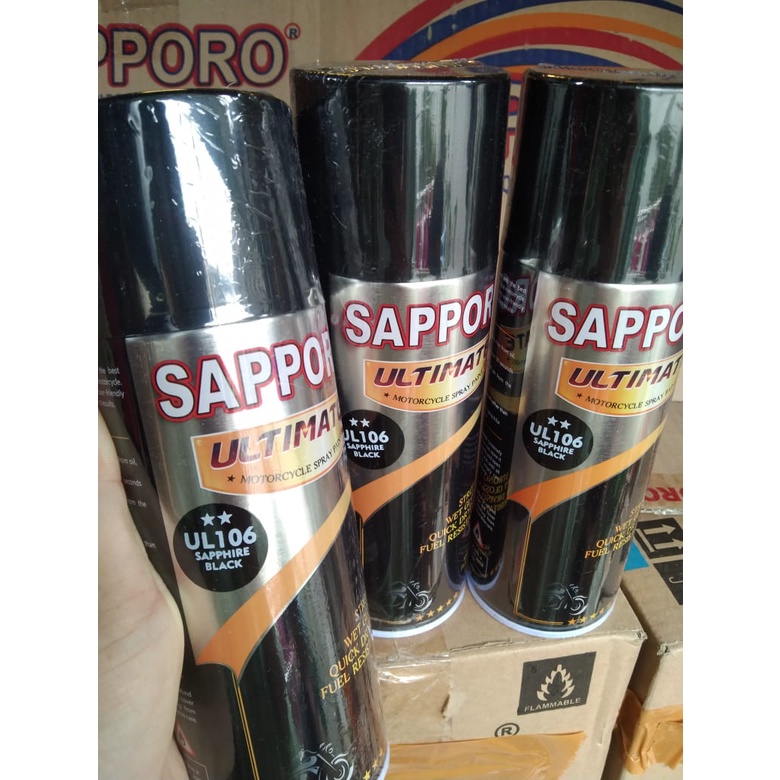 cat spray pilok pilox cat semprot sapporo ultimate saporo UL106 sapphire black hitam sapphire ul 106 400ml