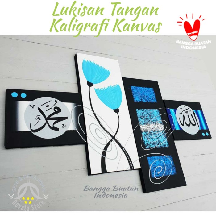 

Lukisan Kaligrafi - Lukisan Tangan Kaligrafi Kanvas Hiasan Dinding Dekorasi Interior Rumah -