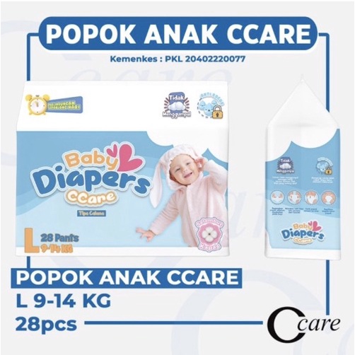 [MH] Pempers Pants Popok Baby Diapers C-Care Size L Isi 28 Pcs