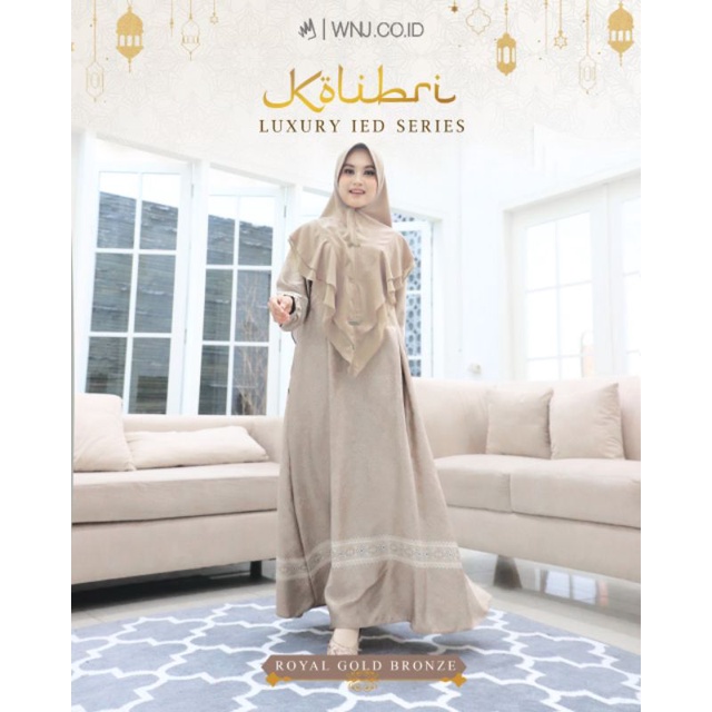 Gamis Dewasa Size S Kolibri Luxury 22 Warna Royal Gold Bronze by WNJ.ID