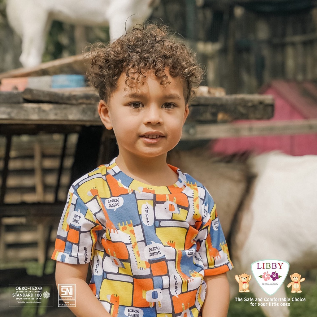 Libby Happy Farm | Setelan Pendek Cotton Motif | Boy